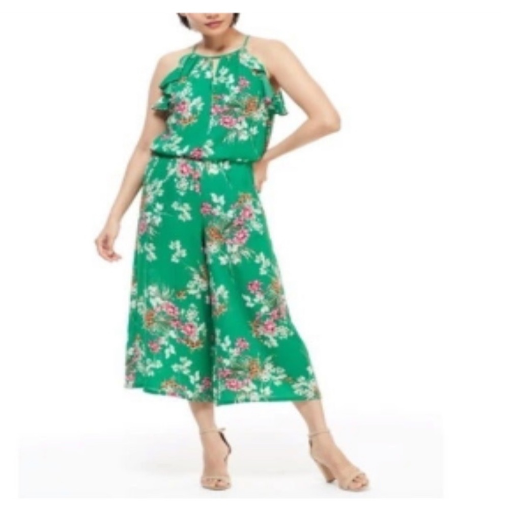 Stitch Fix l Wisp Lottie Green Ruffle Floral Jumpsuit, 2